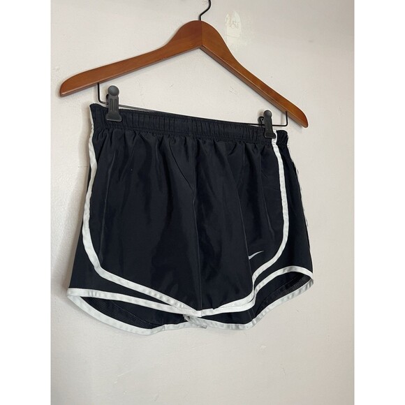 Nike Dri Fit Womens Small Black White Lined Running Shorts 3" Active Wear - Picture 2 of 7